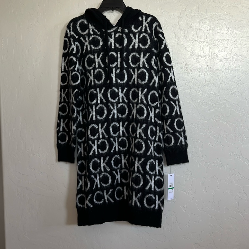 New Calvin Klein Logo Sweater Dress